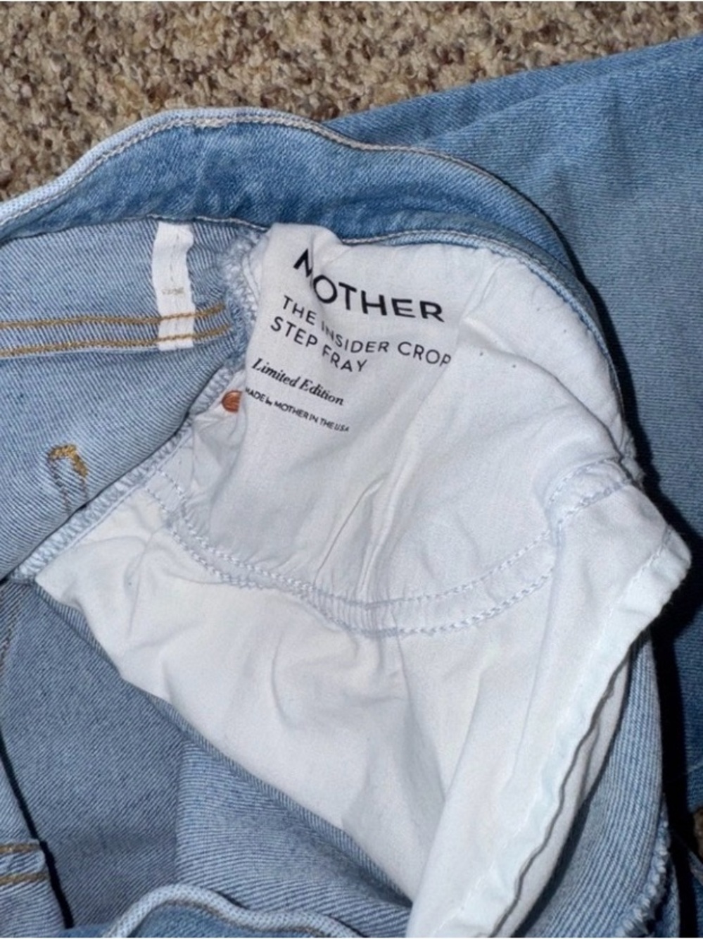 MOTHER "The Insider Crop Step Fray" limited edition jeans size 33 - Picture 5 of 7